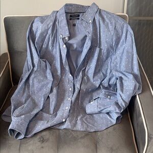 Nautica Men's Blue anchor patterned Button Down Shirt